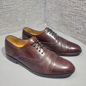 Mezlan Florence Men's 8.5 Brown Leather Oxford Cap Toe Brogue Dress Shoes 15026